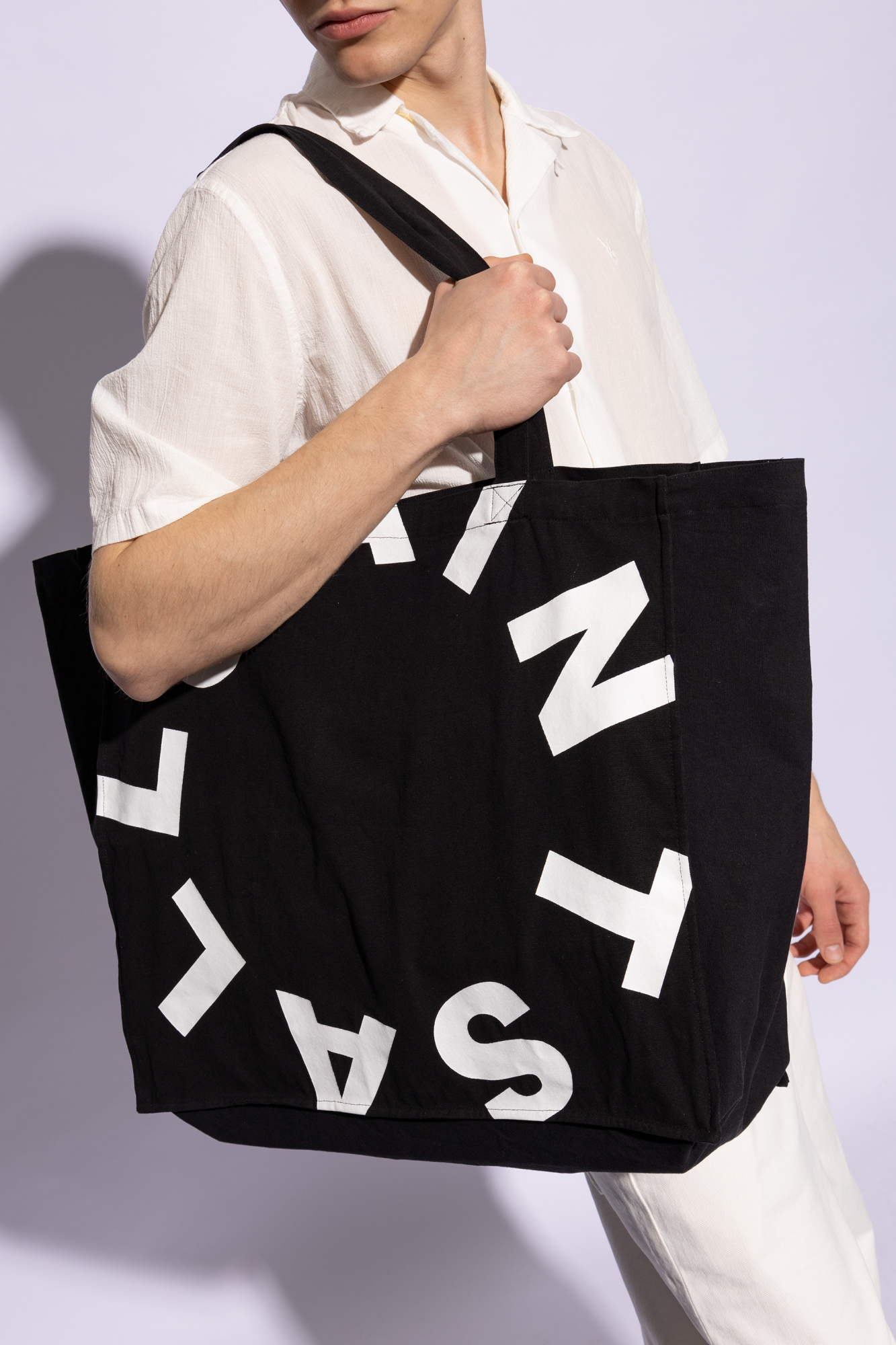 graphic print large tote GUESS bag SchaferandweinerShops Japan Black Tierra Large Shopper GUESS bag AllSaints